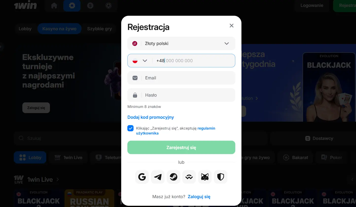 Konto w 1win Casino: rejestracja, logowanie i weryfikacja